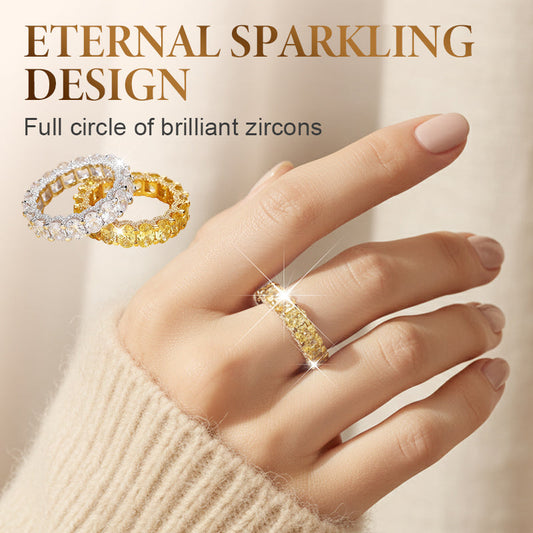 📢📢60 % OFF !!🎅Full Circle Sparkling Zircon Fashion Ring