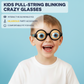 📢📢50 % OFF !!🎅Kids Pull-String Blinking Crazy Glasses