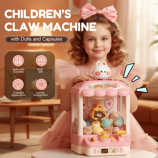 📢📢50 % OFF !!⏰ Adorable Animal Claw Machine (Includes Plushies and Capsule Toys)🔥 Free Delivery