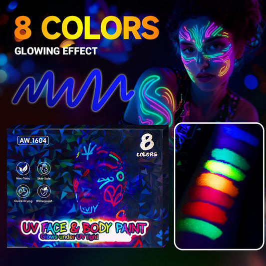 UV Glow Face and Body Paint Markers Set