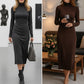 📢📢 60   %  OFF  !! ✨Elegant Turtleneck Long-Sleeve Bodycon Dress