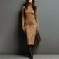 📢📢 60   %  OFF  !! ✨Elegant Turtleneck Long-Sleeve Bodycon Dress