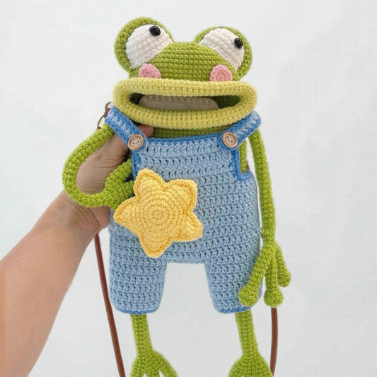 📢📢60 % OFF !!🎅【Handmade】🎅DIY Crochet Frog Phone Bag Kit🎅