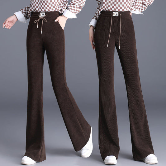 📢📢60 % OFF !!🎅Women's Thick High Waist Drawstring Long Pants