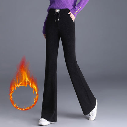 📢📢60 % OFF !!🎅Women's Thick High Waist Drawstring Long Pants