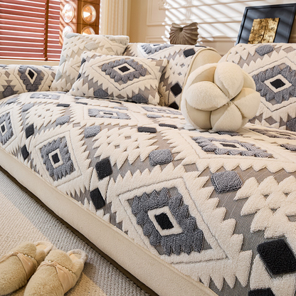 📢📢50 % OFF !!🎅Modern Geometric Plush Sofa Cover🛋️
