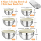 📢📢60 % OFF !!🎅6 PCS Stainless Steel Mixing Bowls with 3 Grater Attachments