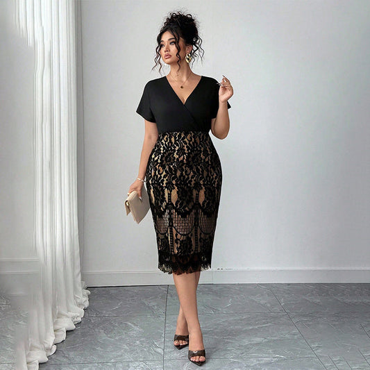 📢📢 62 %  OFF !! ⏰Women's Casual Fashion V-Neck Dress