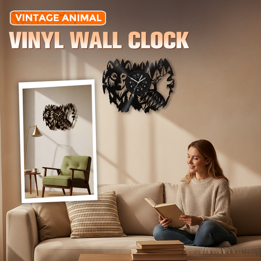 📢📢FREE SHIPPING !!⏰Vintage Animal Vinyl Wall Clock