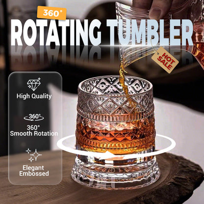 📢📢50 % OFF !!🎅360° Rotating Whiskey Glass Tumbler🍺