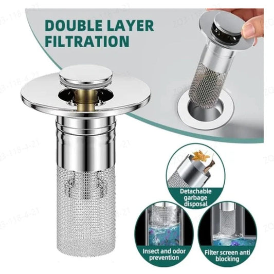 📢📢 BUY 1 GET 1 FREE !! ⏰Stainless Steel Floor Drain Filter – Stop Hair Clogs Before They Start