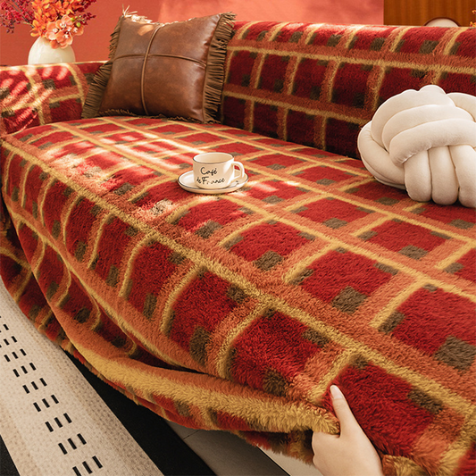 📢📢50 % OFF !!🎅Warm & Cozy Christmas Plaid Sofa Cover Throw
