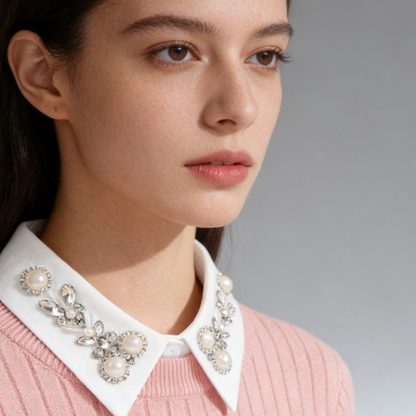 📢📢50 %  OFF ❗Elegant Faux Pearl & Rhinestone Fake Collar