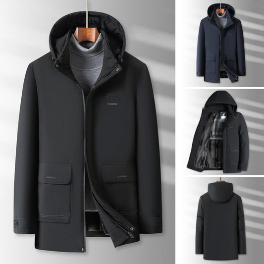 📢📢 50 %  OFF !!  ❄️Men's Plush-Lined Hooded Winter Parka ❄️
