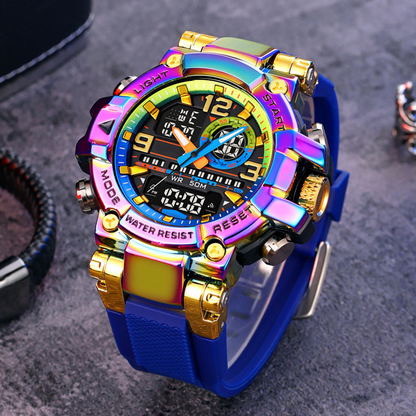 📢📢40% OFF !! ⏰ Multifunctional Waterproof LED Digital Watch – 50M, Dual Movement, Stopwatch 🌙