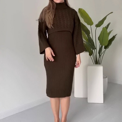 Slim-Fit Knit Dress with Matching Sweater