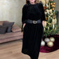 📢📢60 %  OFF !! ⏰Women's Long Sleeve A-Line Velvet Dress