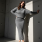Women's Casual Crewneck Knit Sweater Dress