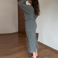 Women's Casual Crewneck Knit Sweater Dress