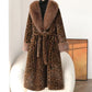 📢📢60 %  OFF !! ⏰Women's Leopard Print Fluffy Faux Fur Coat with Belt🧥
