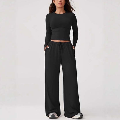 📢📢60 %  OFF !! ⏰Women's Casual Crop Top & Drawstring Pants Set