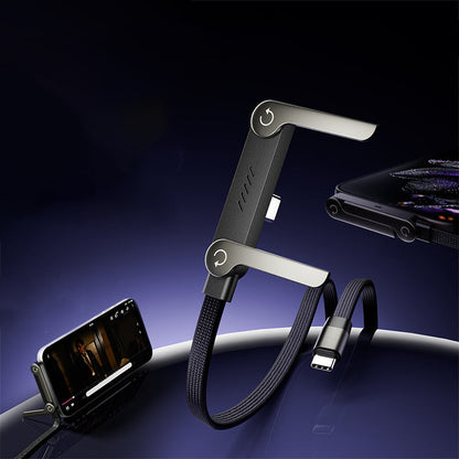 📢📢30%  OFF !! ⏰⚡2-in-1 Invisible Holder Charger Cable – 240W Fast Charging Cord with Built-In Phone Stand