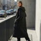 📢📢60 %  OFF !! ⏰Women’s Vintage Fuzzy-Lined Long Coat With Hood🧥