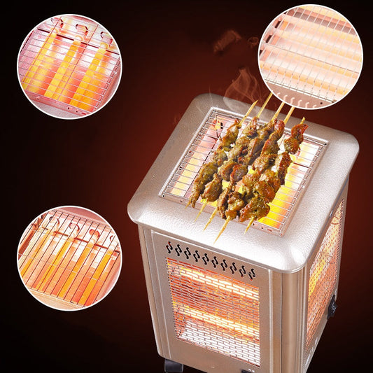📢📢60 %  OFF !! ⏰5 Sides Portable Electric Heater with BBQ Grill Top