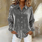 📢📢50%  OFF !! ⏰Women's Sequin Long Sleeve Button-Down Shirt