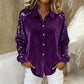 📢📢50%  OFF !! ⏰Women's Sequin Long Sleeve Button-Down Shirt
