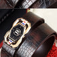 📢📢50%  OFF !! ⏰Leather belt for men with elegant crocodile leather pattern, with automatic buckle and made of cowhide.