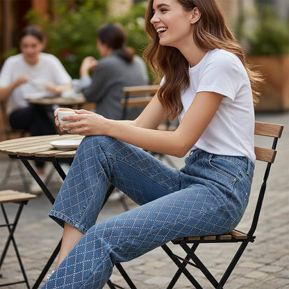 📢📢50%  OFF !! ⏰ Women's Sparkling Straight Leg Jeans
