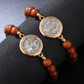 📢📢60%  OFF !! ⏰🛡️A Guardian's Companion✨Natural Wooden Bead St. Benedict Bracelet🎁Adjustable, Suitable for Both Men and Women