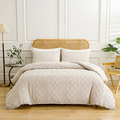 📢📢50%  OFF !! ⏰3-Piece Cutwork Tufted Bedding Set