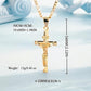 📢📢40% OFF !! ⏰ Gold Crucifix Necklace – Detailed INRI Motif, Adjustable Figaro Chain & Sparkling Finish ✝️