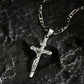 📢📢40% OFF !! ⏰ Gold Crucifix Necklace – Detailed INRI Motif, Adjustable Figaro Chain & Sparkling Finish ✝️