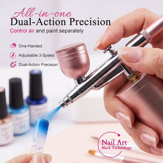 📢📢50%  OFF !! ⏰🎨 Three pressure settings + wireless freedom! Professional-grade airbrush for makeup, nail art, and modeling—all in one device! ✨