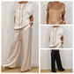 📢📢60%  OFF !! ⏰Women's Satin Short Sleeve Top & Pants 2-Piece Set