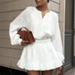 📢📢50%  OFF !! ⏰Women's Embroidered Smocked-Waist Mini Dress