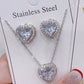 📢📢50%  OFF !! ⏰Heart-Shaped Crystal Necklace & Earring Set
