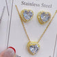 📢📢50%  OFF !! ⏰Heart-Shaped Crystal Necklace & Earring Set
