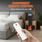 📢📢50%  OFF !! ⏰Indoor heater, with 3 light colors, adjustable thermostat with remote control, tip-over protection