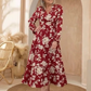 📢📢50%  OFF !!!⏰V-Neck Waist-Cinched Floral Printed Tiered Maxi Dress With Long Sleeves