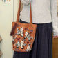 📢📢60%  OFF !! ⏰Embroidered Zebra Canvas Tote Bag