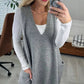 📢📢50% OFF !!!⏰Women's Loose-Fit V-Neck Sweater Vest with Pockets
