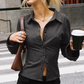 Women's Long Sleeve Striped Button-Up Shirt