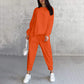 📢📢50% OFF !!!⏰Women Long-Sleeve Irregular Hem Sweatshirts & Pants Set👚👖