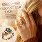 📢📢40% OFF !! ⏰Green Synthetic Crystal Ring with Intricate Leaf