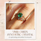 📢📢40% OFF !! ⏰Green Synthetic Crystal Ring with Intricate Leaf