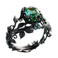 📢📢40% OFF !! ⏰Green Synthetic Crystal Ring with Intricate Leaf